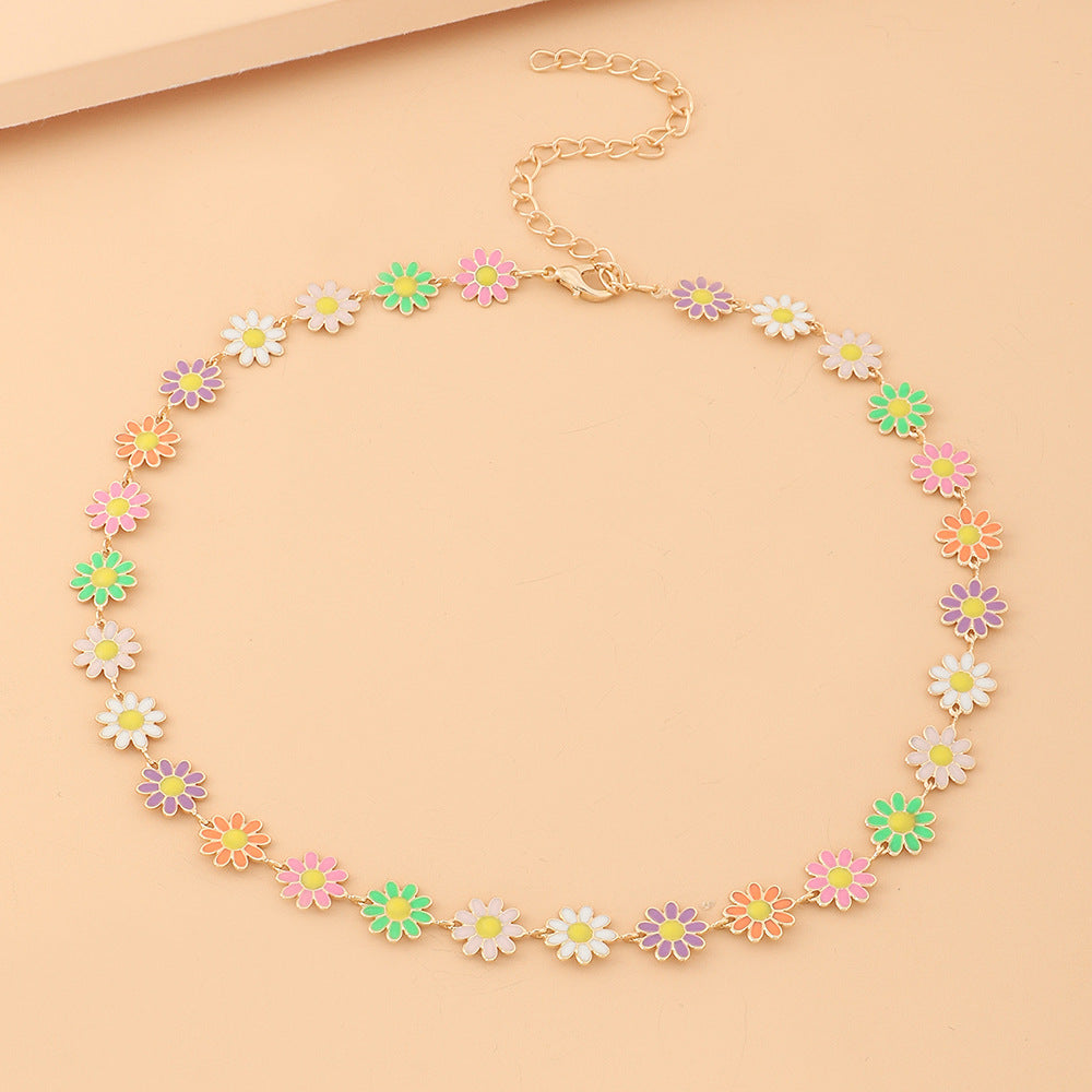 Wholesale Small Daisy Necklace Alloy